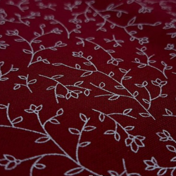 Folhas.Vermelho Linho Misto - Costura Criativa - 50x150cm