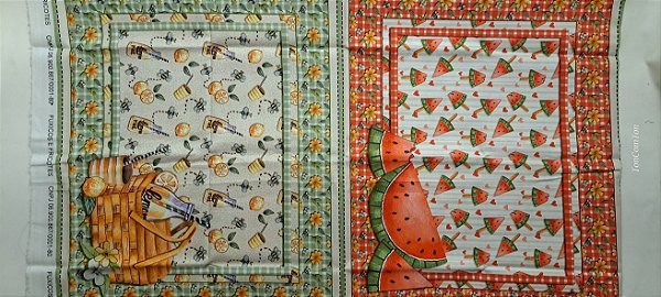 Picnic. Jogo Americano (04pç) - Painel Faça Você Mesmo. Tecido Digital 100%Algodão