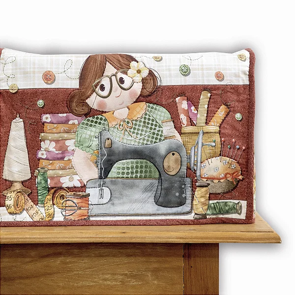 Capa de Máquina. Costurando - Painel Tricoline Digital - Fuxicos e Fricotes DIY