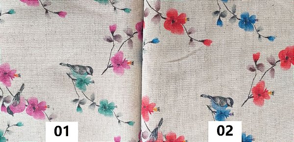 Pássaros estampas digitais.(50x150cm)