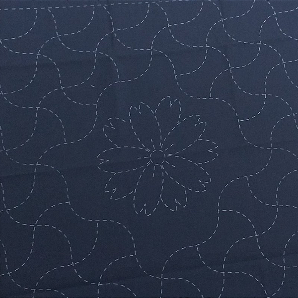 Risco Sashiko Sakura para Bordar em Tecido Linho Nacional