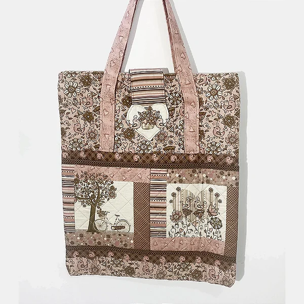 Bolsa pássaros -Painel Tricoline Digital - Fuxicos e Fricotes DIY