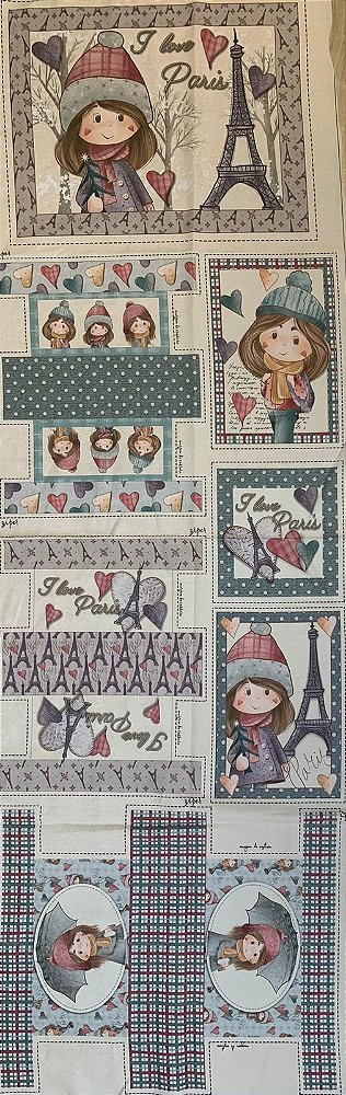 Bloco/Necessaire Paris. Painel Digital 100%Alg.