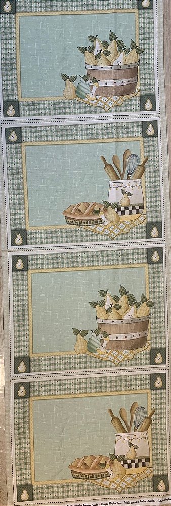 Jogo Americano Pêras - Painel Faça Você Mesmo. Tecido Digital 100%Algodão