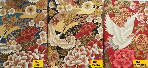 Tsuru in Flower JD4113. Tricoline 100% Alg.Japonês. (49x55cm)