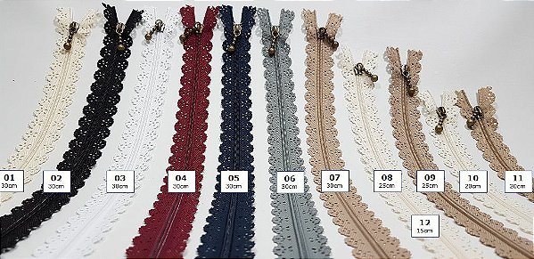 Zíper com Renda. AA025