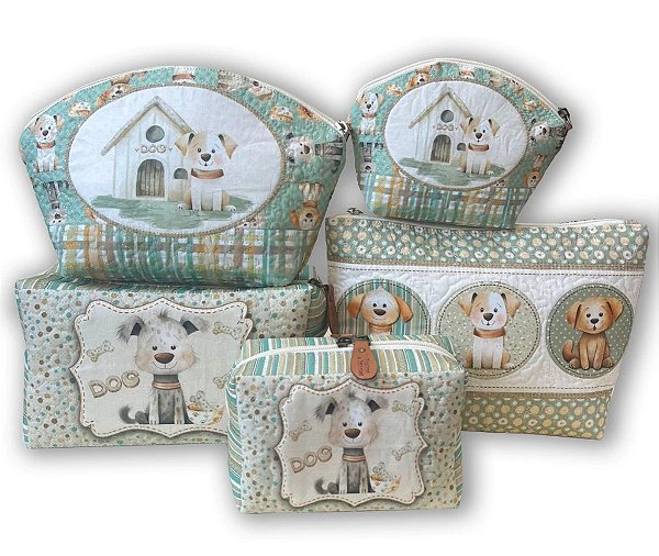 Necessaire Doguitos. Painel.100%Alg.Dig.(NP4159)