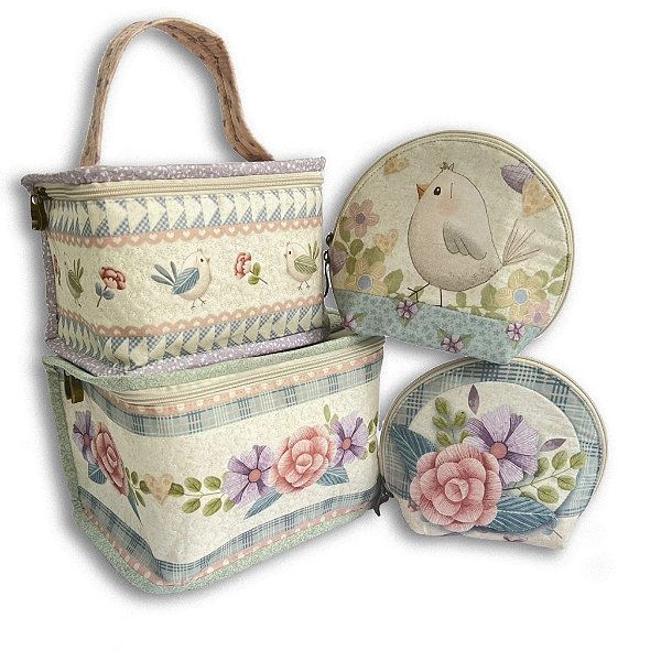 Nec.Frasqueira Passarinhos. Painel.100%Alg.Dig.(NP4157)