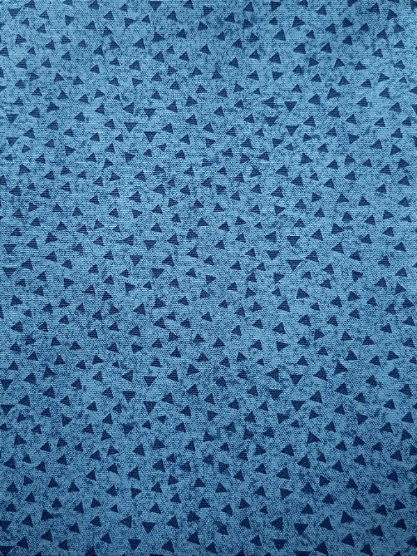 Triângulos Azul Petróleo. Tricoline 100%Algodão (50x150)