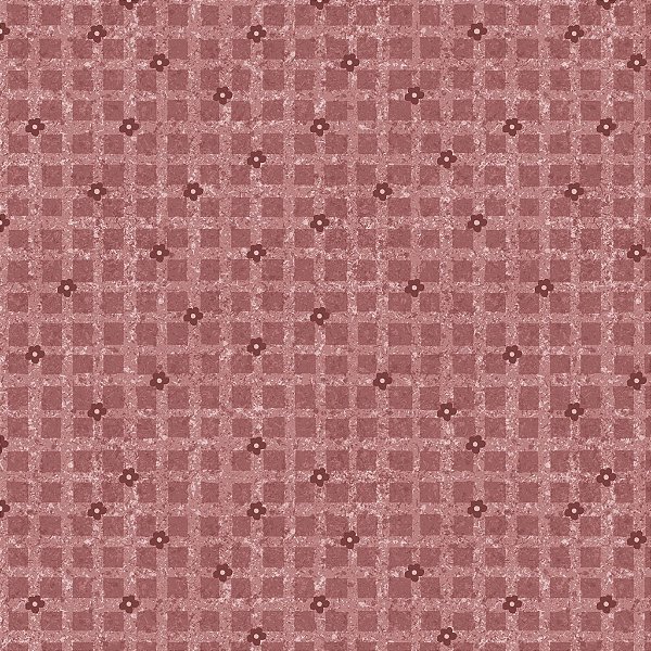 Coleção Merlot. Xadrez Flor Goiaba. Fux Tec.Digital 100% Algodão 50x150cm