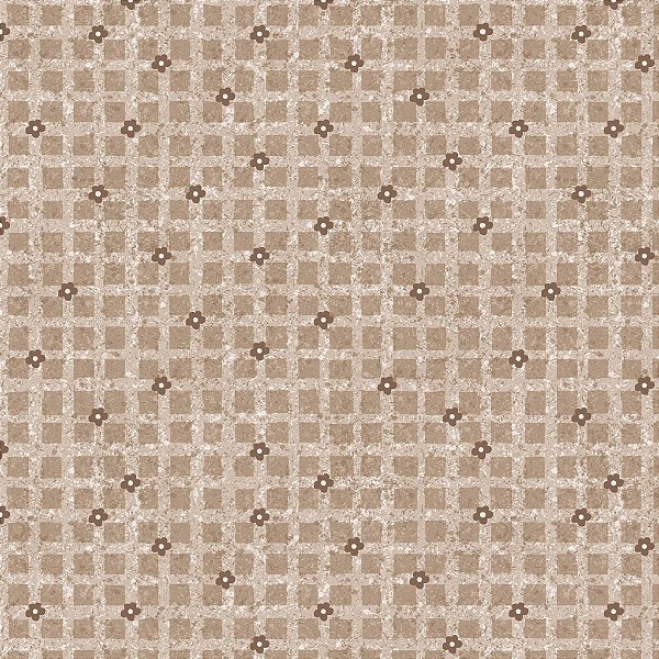 Coleção Merlot. Xadrez Flor Bege. Fux Tec.Digital 100% Algodão 50x150cm