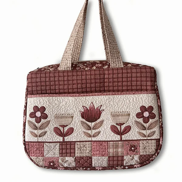 Bolsa Merlot -Painel Tecido Tricoline-Fuxicos e Fricotes - DIY 2 pçs.