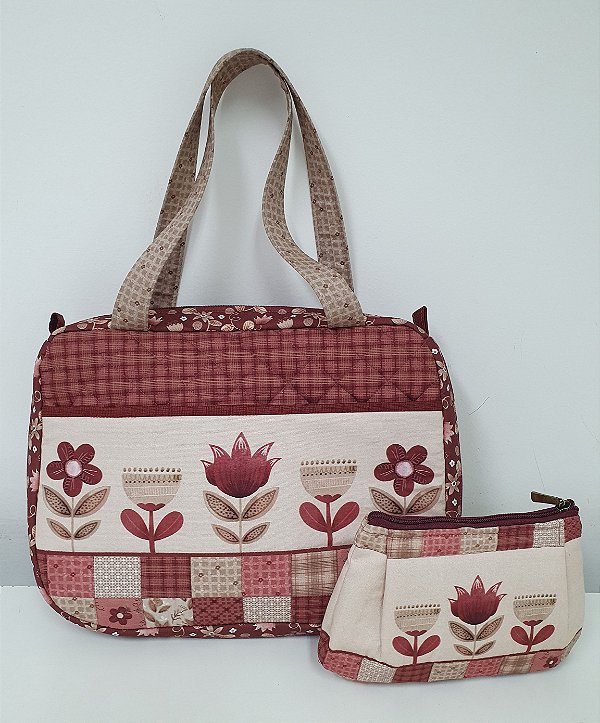 Coleção Merlot. Bolsa. Fux. Painel Faça Você Mesmo - 02pç