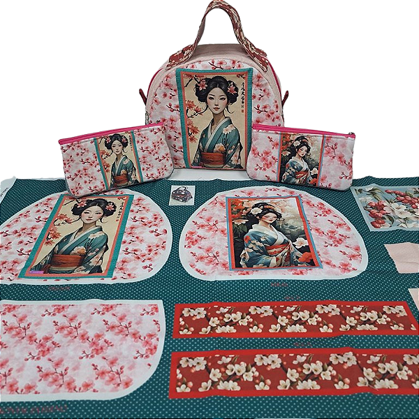 Necessaires Gueixa - Painel em Sarja - Renata Blanco DIY