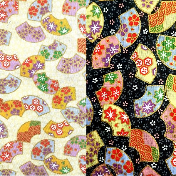 HandFan Japanese.100% Algodão Japonês Douradinho (55x55cm)