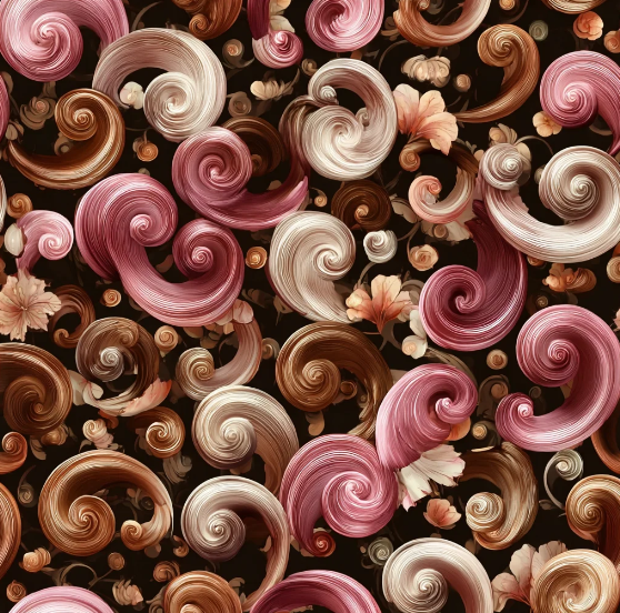Tecido Digital - Old Pink Caracóis 50x150