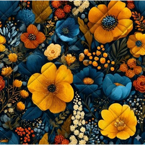 Flor Amarela. Tecido Matelassado Fab. 50x140.