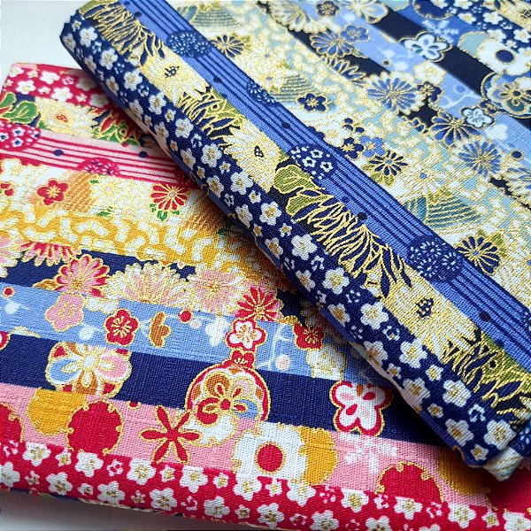 Torakku Flower. Douradinho 100% Algodão Japonês(49x110cm)