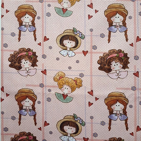 Dolls Rose. Tecido Digital Fuxicos 100% Algodão - 50x150cm