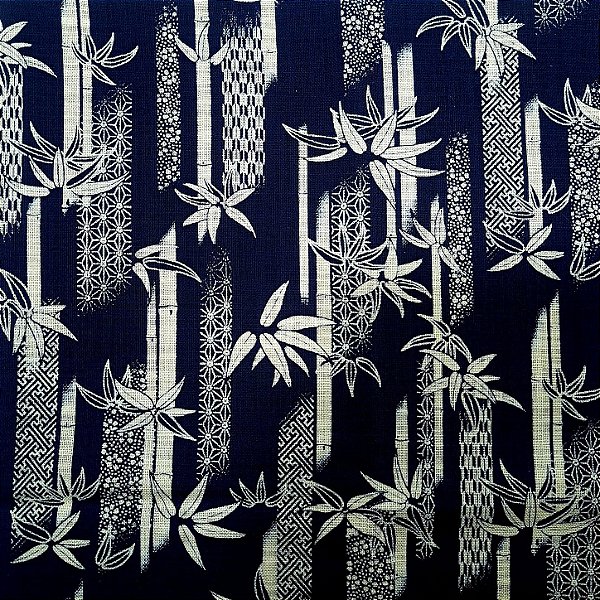 Navy Cotton. Bambu. Tecido Japonês Encorpado. 50x110cm