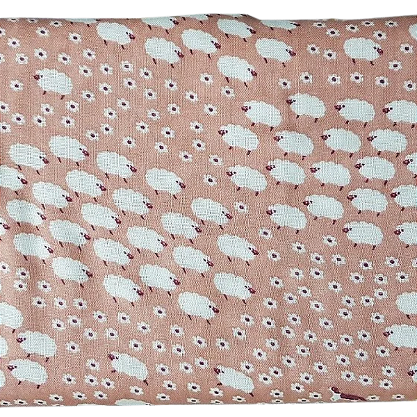Ovelhinhas/Rosa. Alg Japonês. Tec de Fralda. JT0055 (50x55cm)