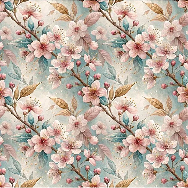 Big Sakura. Tecido Digital Fabricart 100% Algodão - 50x150cm