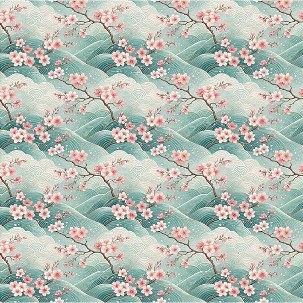 Sakura Tiffany. Tecido Digital Fabricart 100% Algodão - 50x150cm