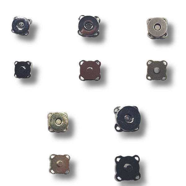 Botão Magnético de Costura Externa. Tamanhos de 12,14 e 18mm (saquinhos c/ 04pç)