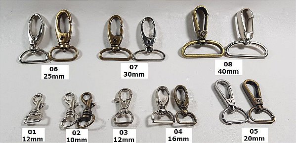 Mosquetão. 10mm a 40mm - 1pç