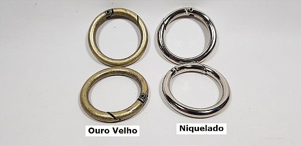 Mosquetão Redondo (argola articulada). 40mm  02pç/saq