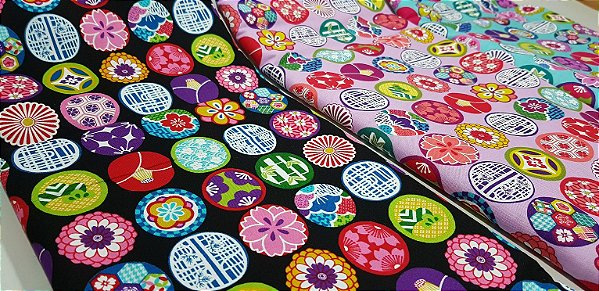 Colour Balls. 100% Algodão Japonês.  TI030 (49x54cm)