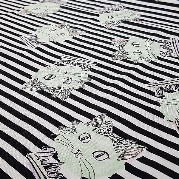 Neko in Love. Linho+Algodão Japonês. JV00006 (50x55cm)