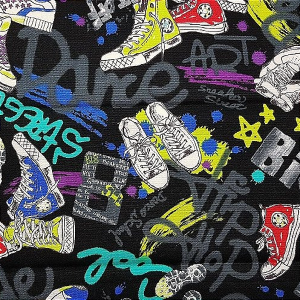Tennis Shoes. Linho+Algodão Japonês. JV00008 (50x55cm)