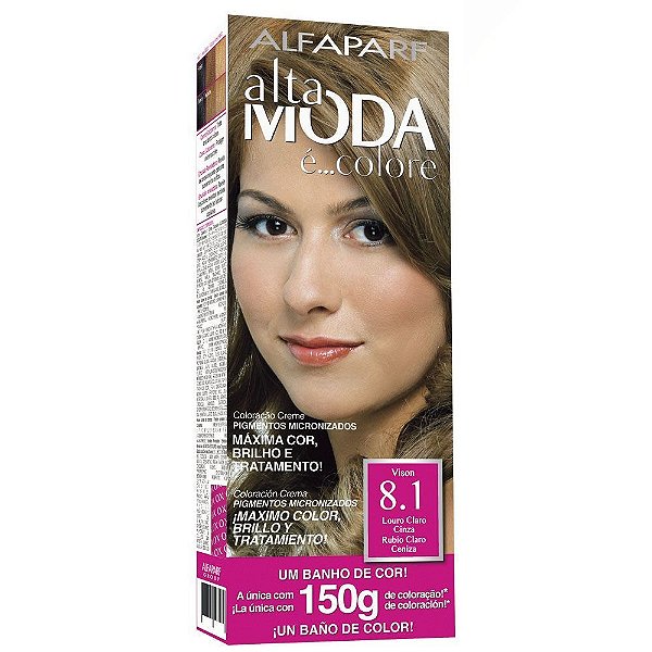 TINTURA ALTA MODA 8.1 LOURO CLARO CINZA VISON 150GR