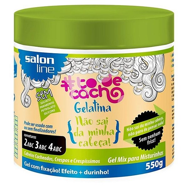 GELATINA TO DE CACHOS SUPER DEFINICAO SALONLINE 550G (VERDE)