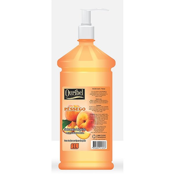 OURIBEL SABONETE LIQUIDO 1 LITRO PESSEGO