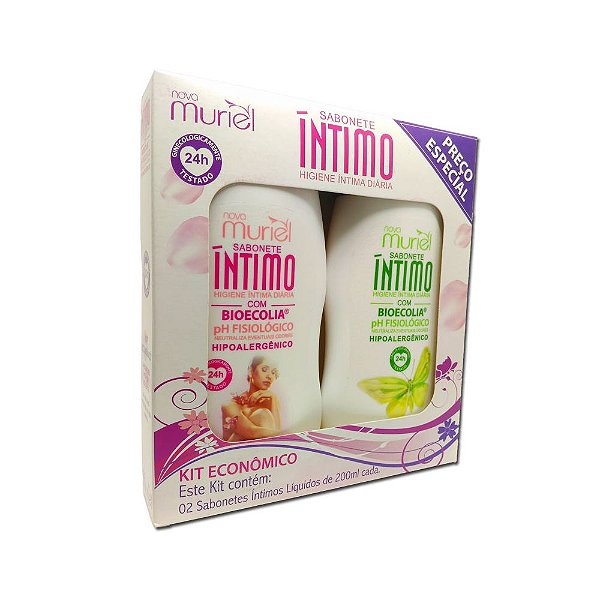 KIT MURIEL SABONETE INTIMO TRADICIONAL E HERBAL 200ML CADA