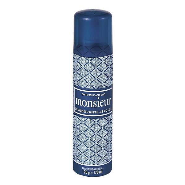 DESODORANTE AEROSOL 120GR 170ML - MONSIEUR ( AZUL )