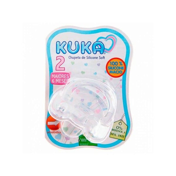 CHUPETA KUKA SOFT ORTODONTICO TRANSPARENTE N.2