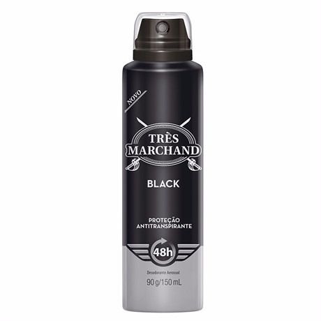 DESODORANTE TRES MARCHAND AEROSOL BLACK 150ML / 90G