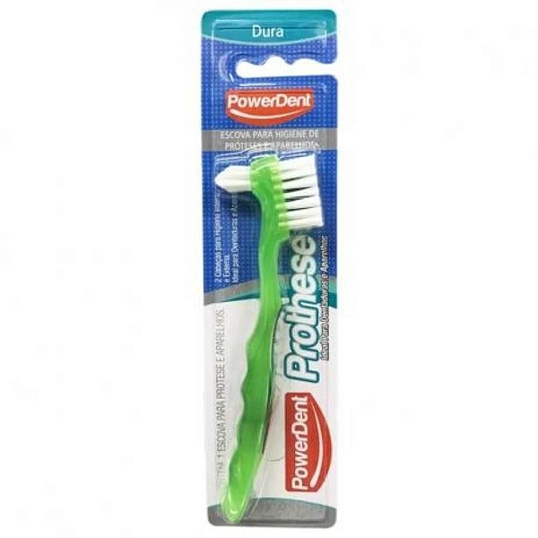 ESCOVA DENTAL DUAS CABECAS DURA PROTHESE POWER DENT  R1473