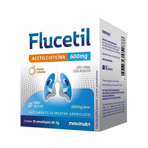 FLUCETIL600MG ZERO ACUCAR 16 SACHES MAXINUTRI