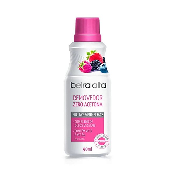 REMOVEDOR DE ESMALTE ZERO ACETONA BEIRA ALTA 90ML FRUTAS VER
