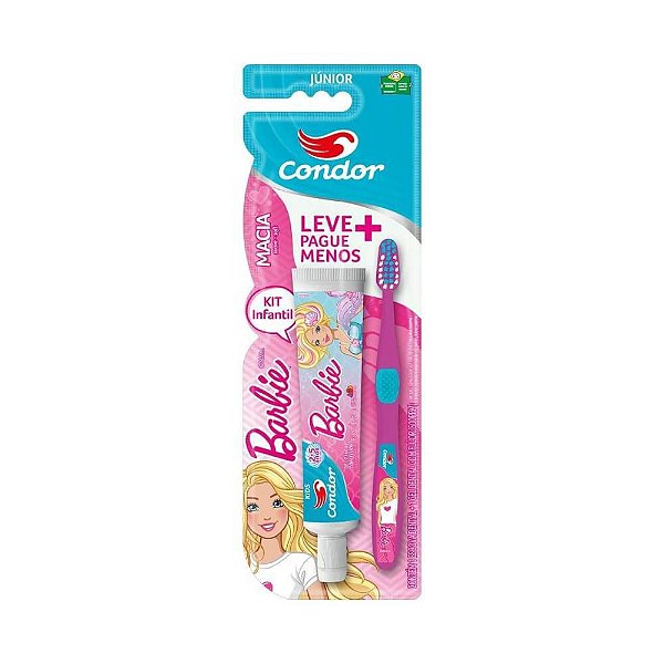 ESCOVA DE DENTE CONDOR JR BARBIE +GEL DENTAL 8160-0