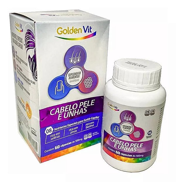 GOLDEN VIT CABELO PELE UNHAS 60CAPS