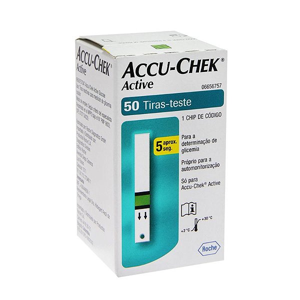 Teste Glicose Tiras Medição 50un ACCU-CHEK Active