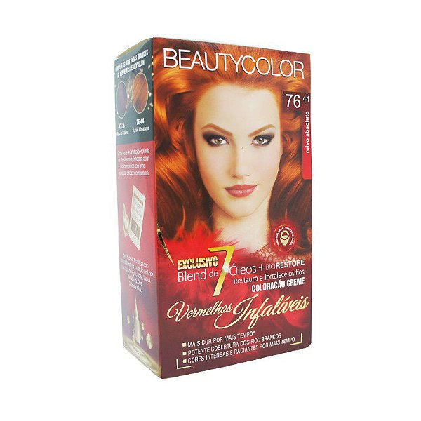 TINTURA BEAUTY COLOR 76.44 RUIVO ABSOLUTO (ESPECIAL)
