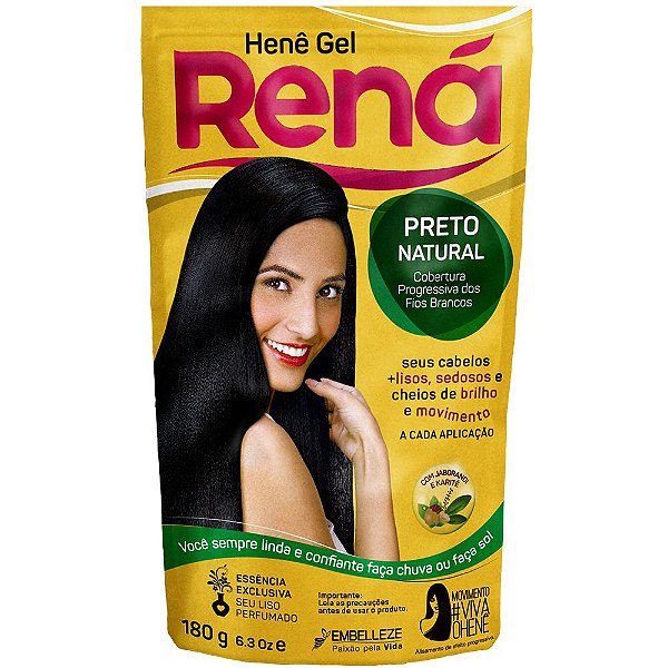 HENE GEL RENA NATURALMENTE PODEROSA PRETO NATURAL 180GR