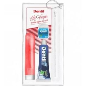KIT VIAGEM DENTIL VERM. (GEL FRESH  MINT + FIO + ESCOVA )