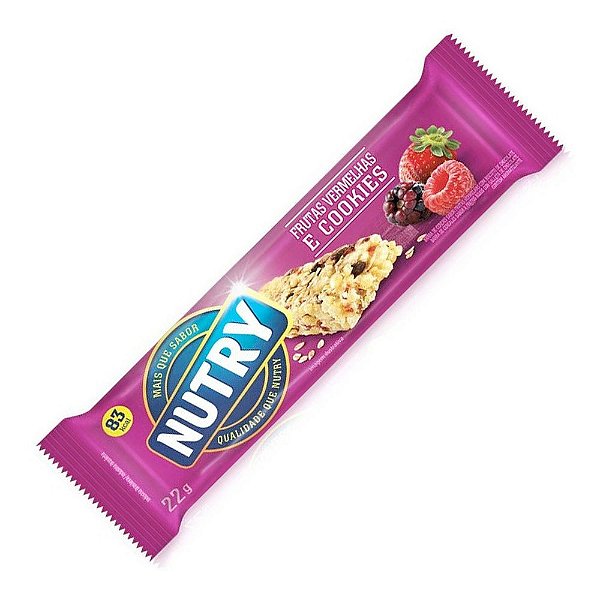 NUTRY BARRA DE CEREAL FRUTAS VERMELHAS E COOKIES 22G